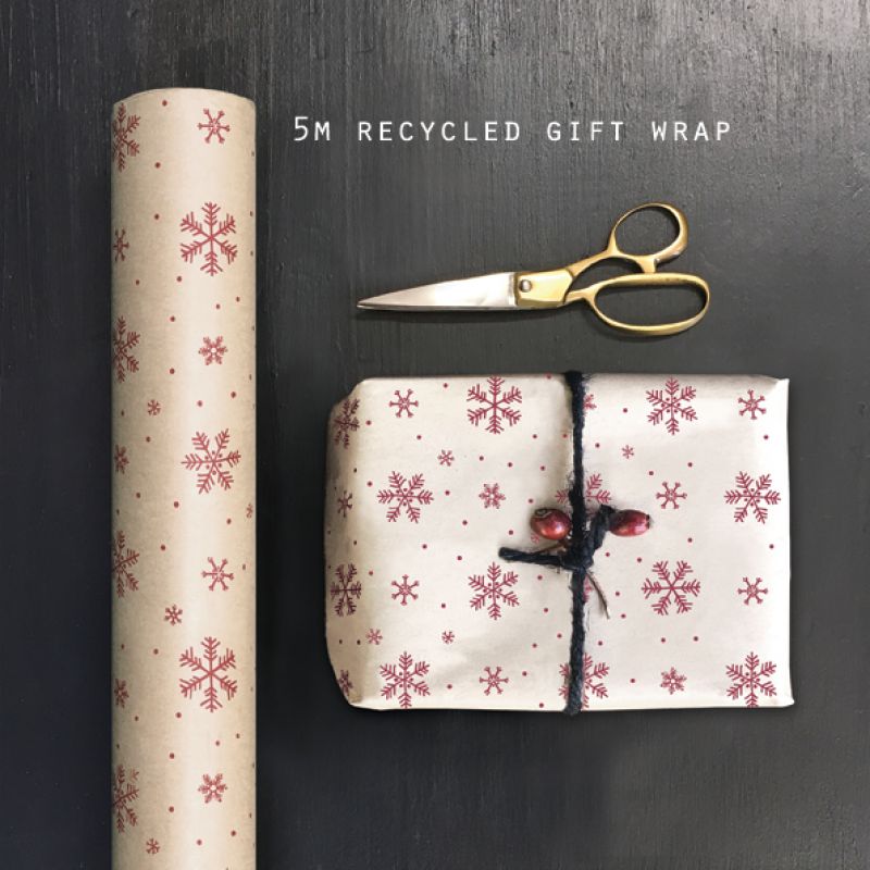 Kraft wrap 5m roll-Snowflakes