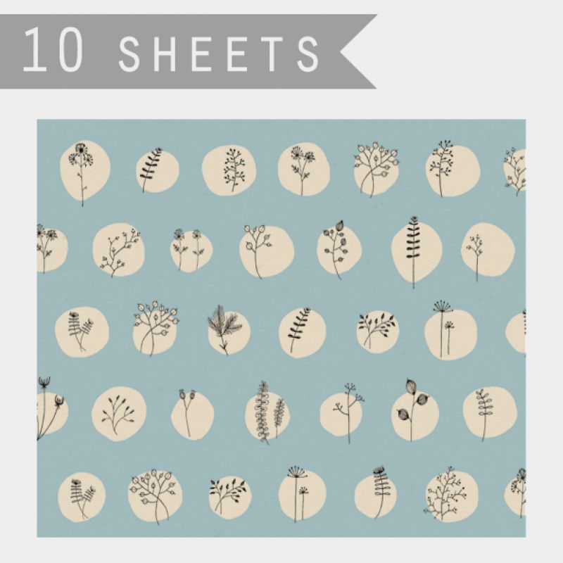 Ten sheets of gift wrap-Hedgerow