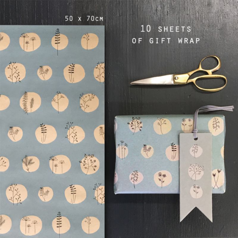 Ten sheets of gift wrap-Hedgerow