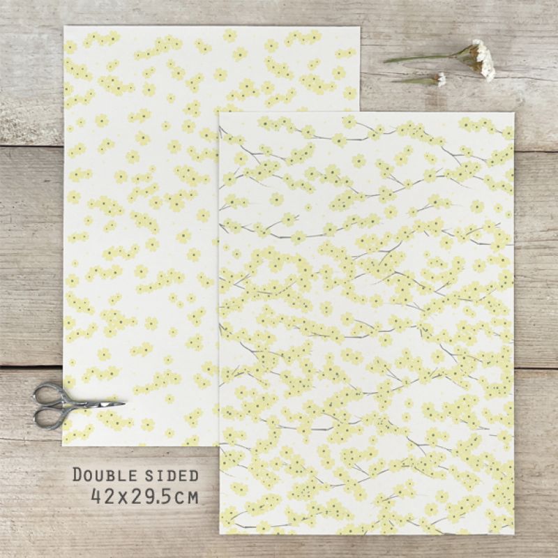 Χαρτί περ/τος μικρό blossom-Κίτρινο 29,5x42εκ.