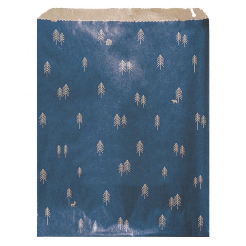 Paper bags pack of 50 - Tree Navy woodland