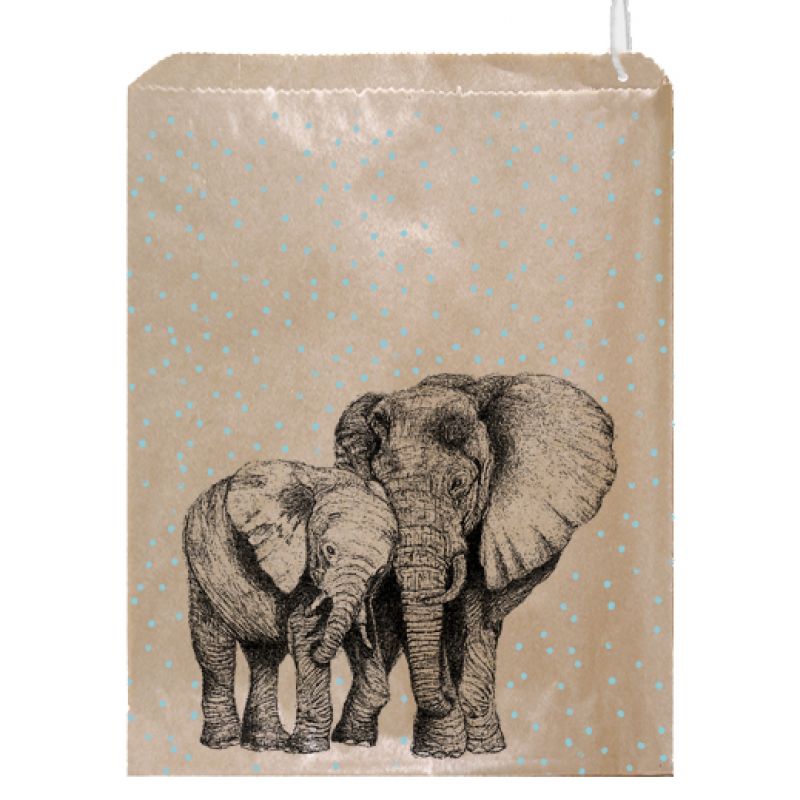 Strung bag pack kraft – Elephants
