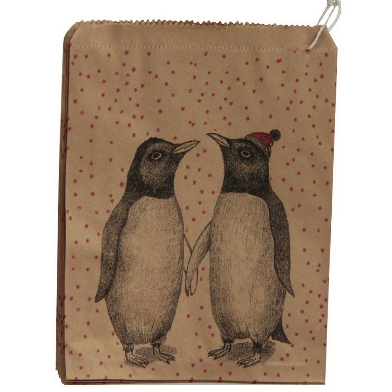 Kraft paper bags 50 - Penguins 20x25cm