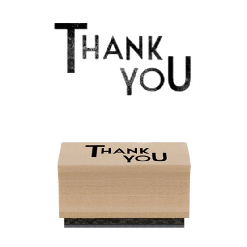Rubber stamp - Thank you (4 x 2.5cm)