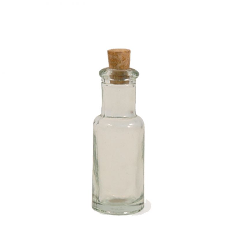 Vintage style glass bottle with cork - Small thin