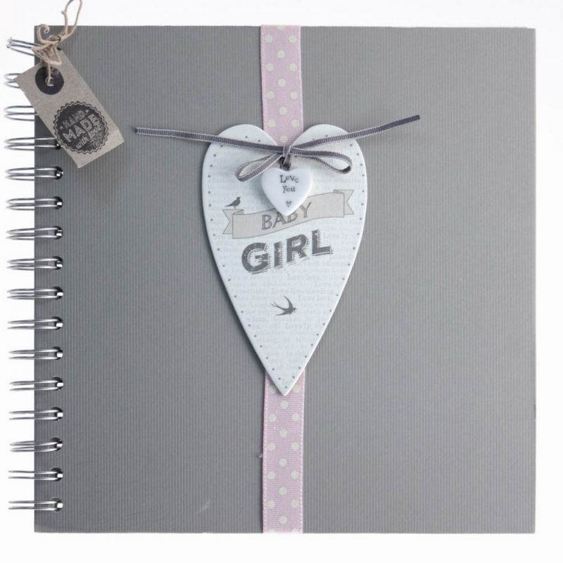 Guest book Baby Girl with porcelain heart
