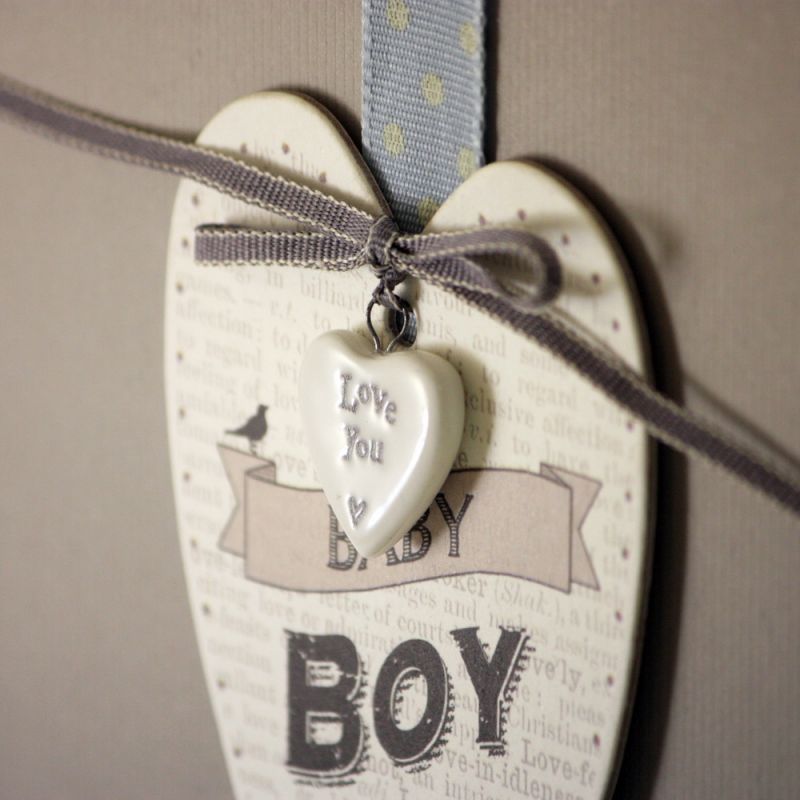 Βιβλίο Baby Boy με πορσελάνινη καρδιά