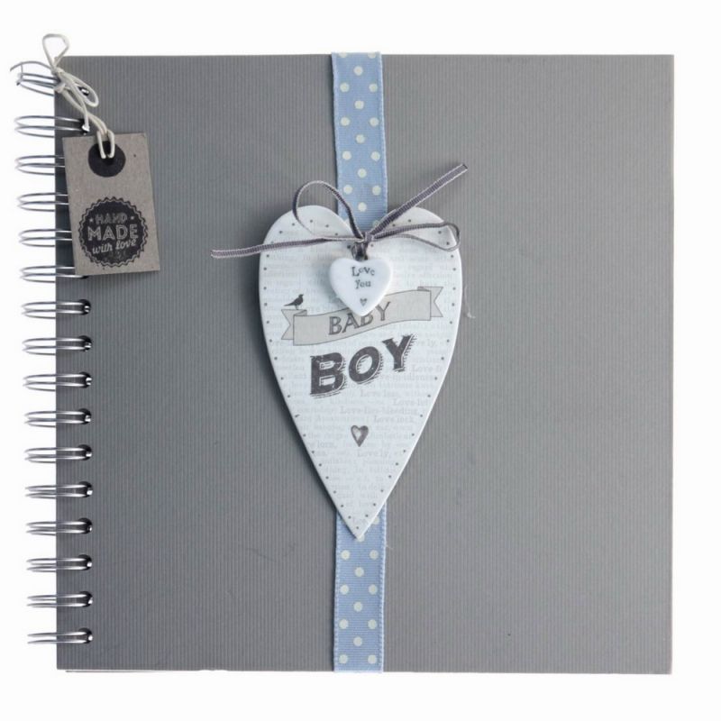 Guest book Baby Boy with porcelain heart