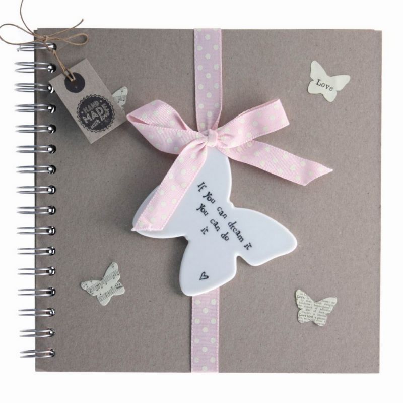 Guest book with porcelain butterfly