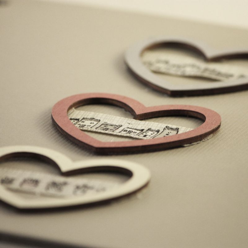 Βιβλίο 3 καρδιές ξύλινες