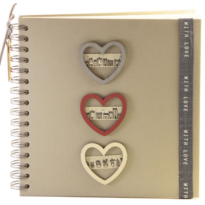 Βιβλίο 3 καρδιές ξύλινες