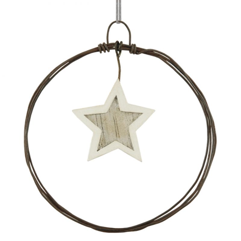 Sml hanging metal wreath-Star