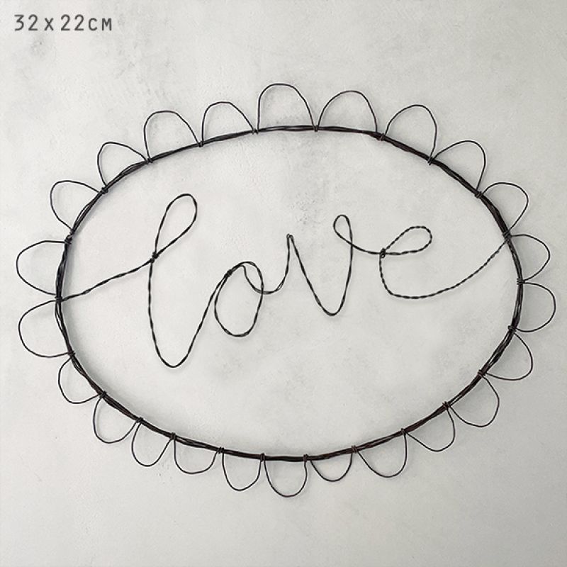 Συρμάτινη επιγραφή 22x32εκ. - L O V E