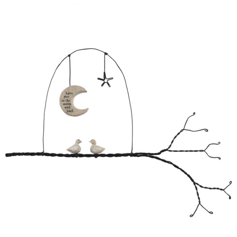 Wire twig hanger-Love you to the moon & back
