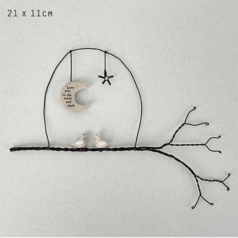 Wire twig hanger-Love you to the moon & back