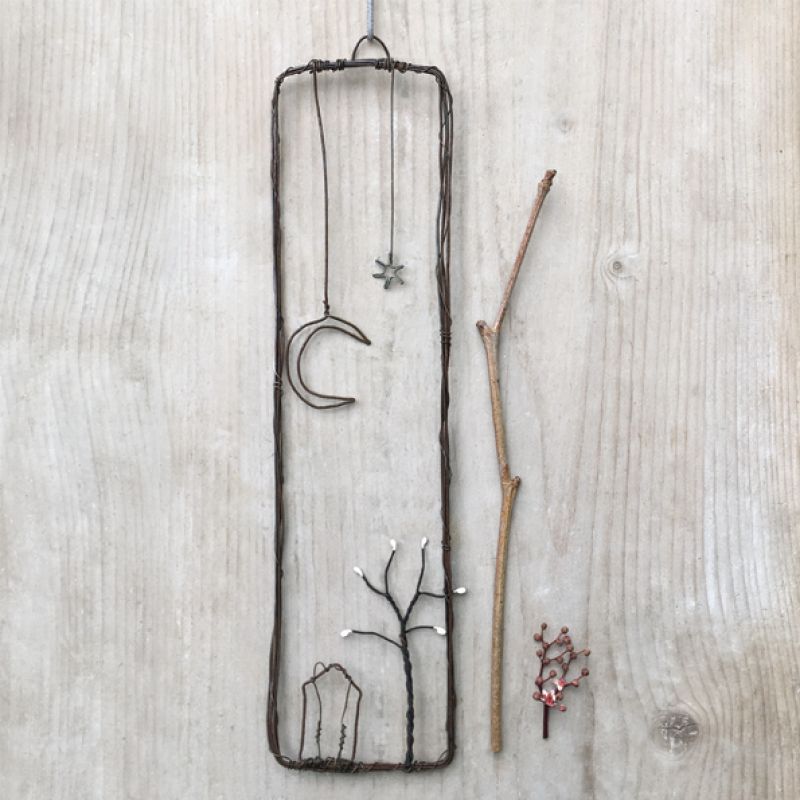 Κάδρο συρμάτινο Σπίτι 22,5x5,5εκ. - Φεγγάρι