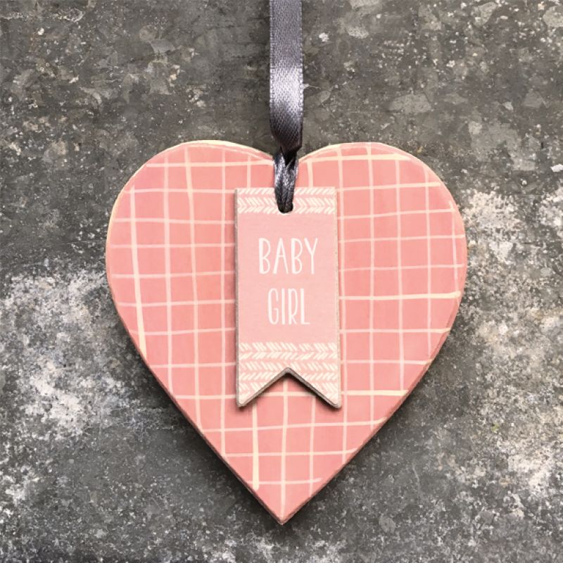 Sml pink heart-Baby girl 8cm