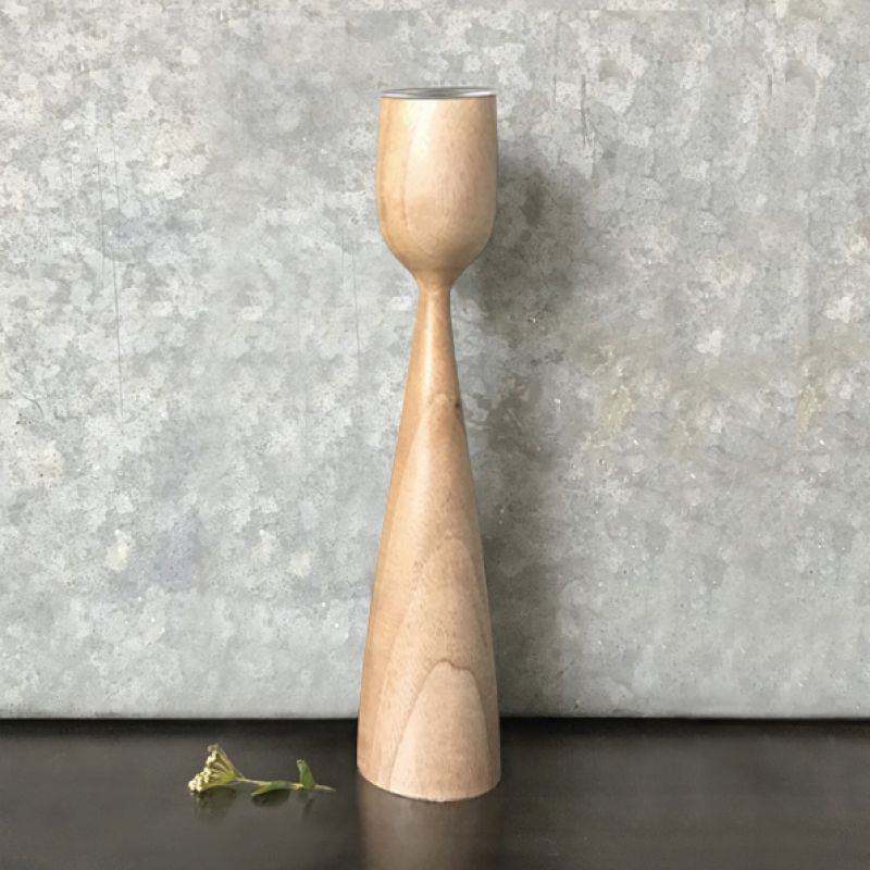 Wooden tea light holder natural - Large (30cm)