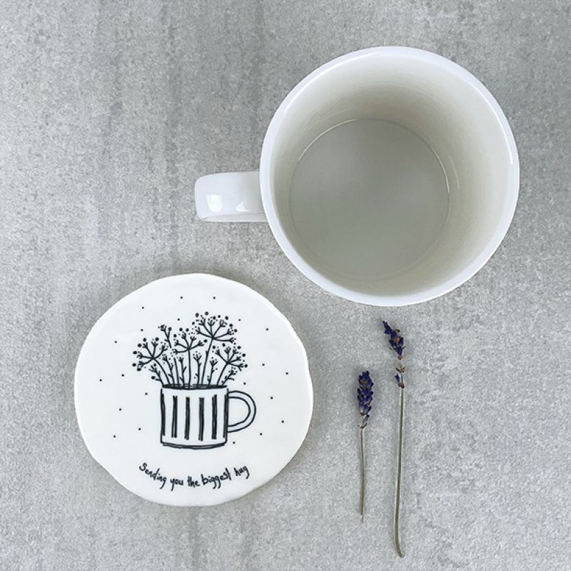 Flowers in mug coaster-Sending you the biggest hug