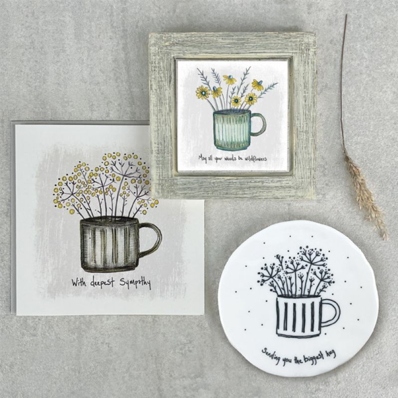 Flowers in mug coaster-Sending you the biggest hug