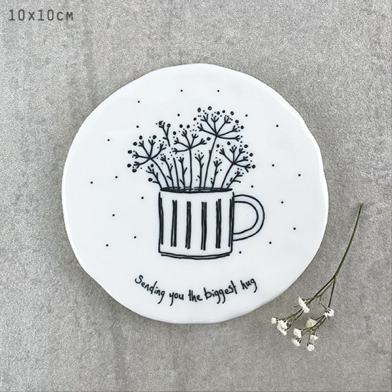 Flowers in mug coaster-Sending you the biggest hug