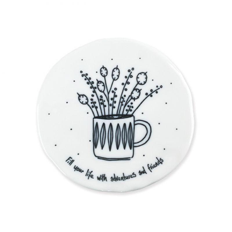 Flowers in mug coaster-Fill your life with adventures