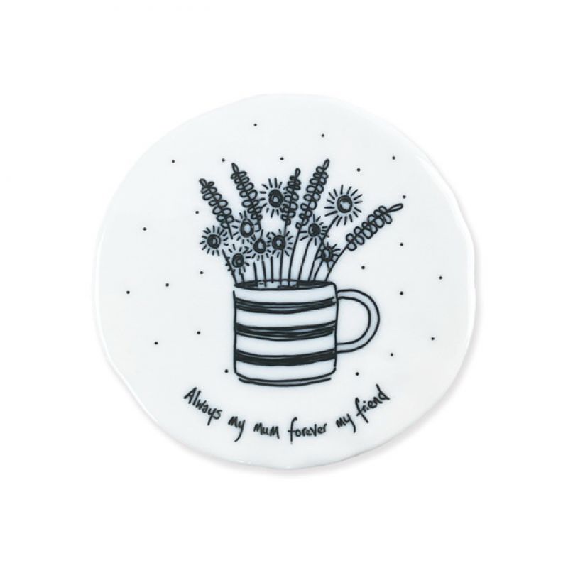 Flowers in mug coaster-Always my mum