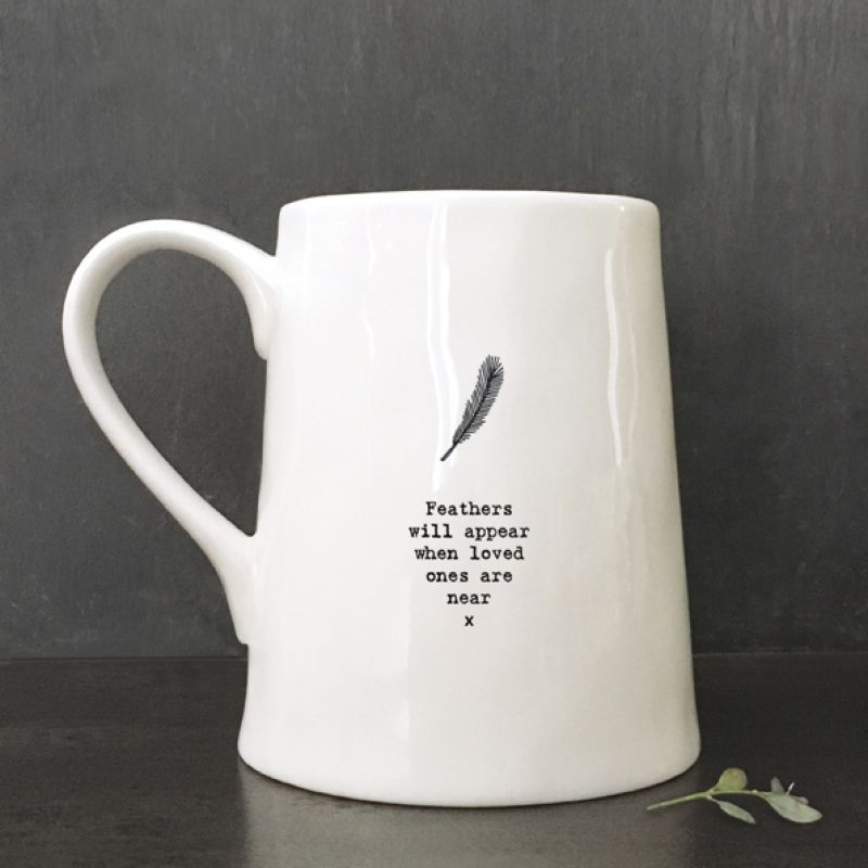 Porcelain mug-Feather/ Feathers will appear