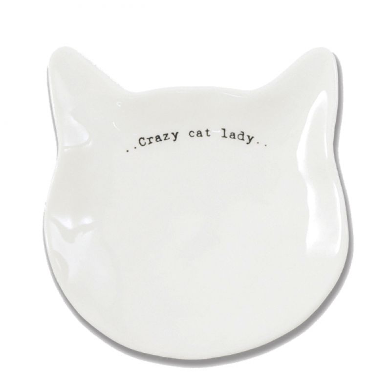 Πιατάκι γάτα πορσελάνη - Crazy cat lady