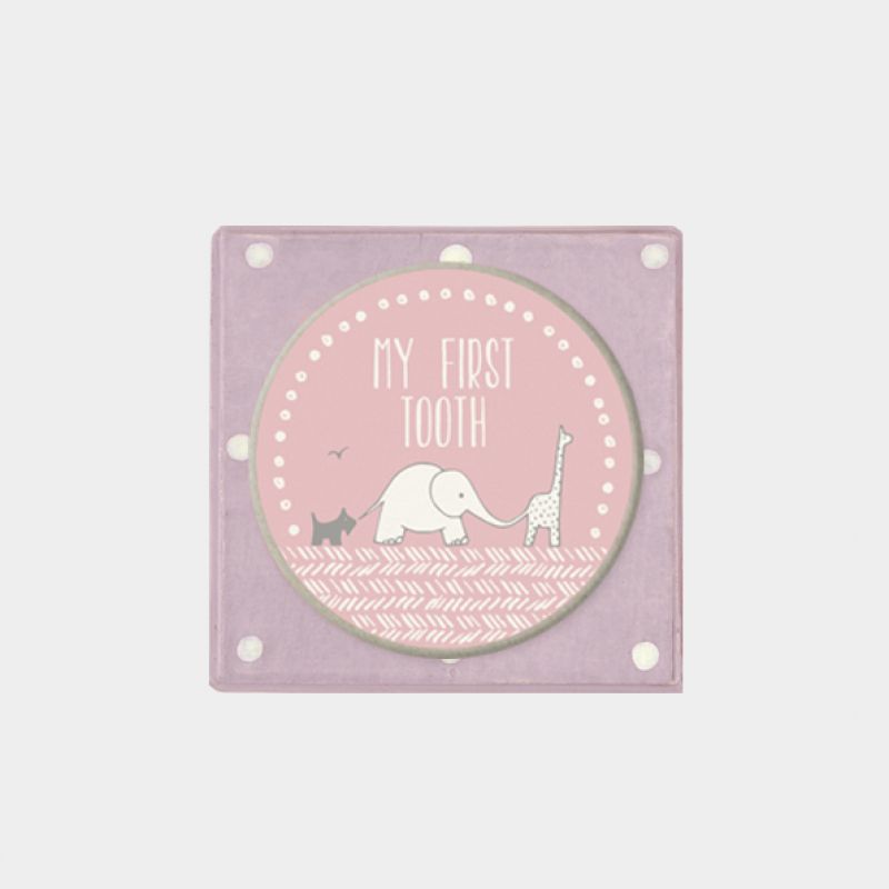 Dotty pink box-My first tooth