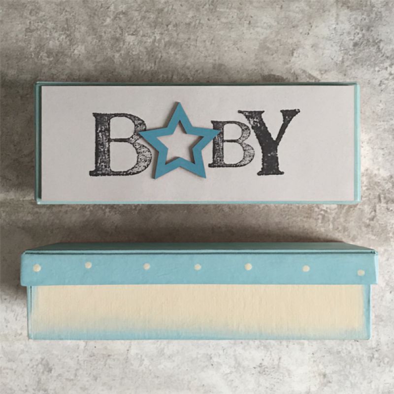 Long dotty word box-Blue/Baby