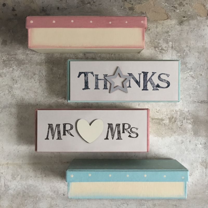 Κουτί γάμου πουά - Ροζ/ Mr & Mrs