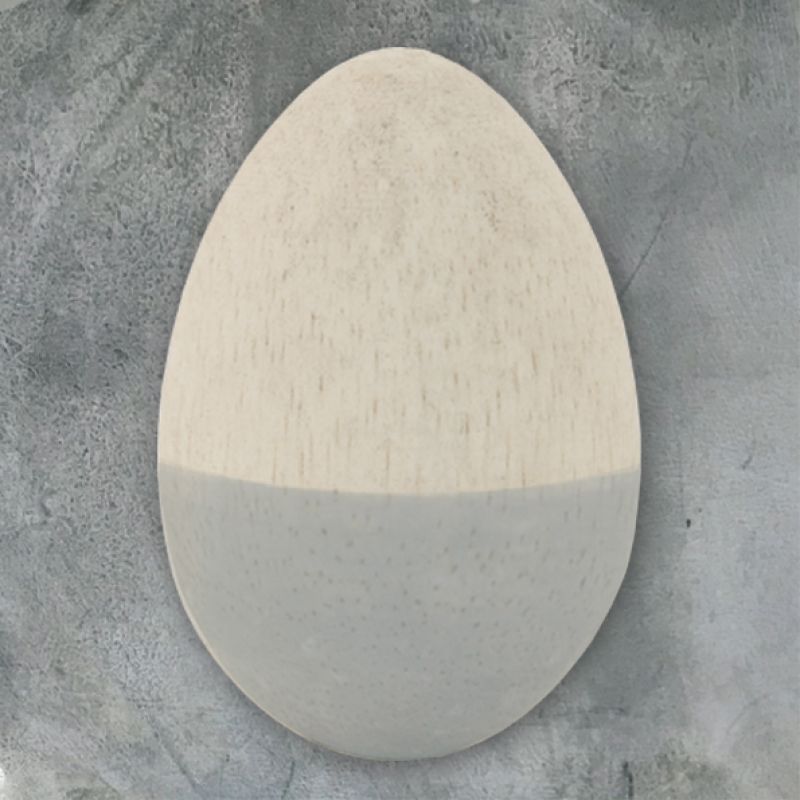 Αυγό ξύλινο - Γκρι μισό μισό