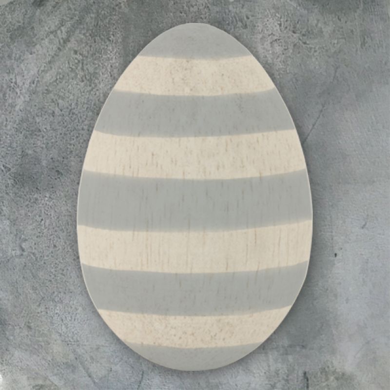 Wooden egg-Grey striped