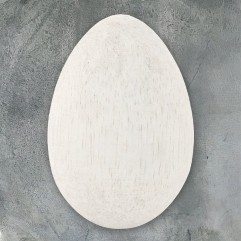 Wooden egg-White washed