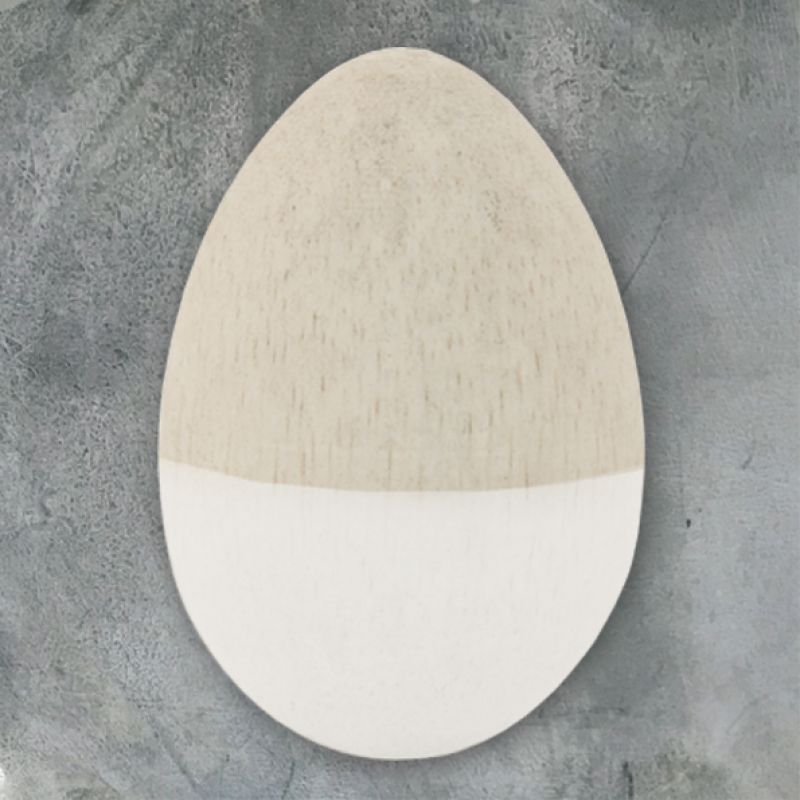 Αυγό ξύλινο - Λευκό μισό μισό