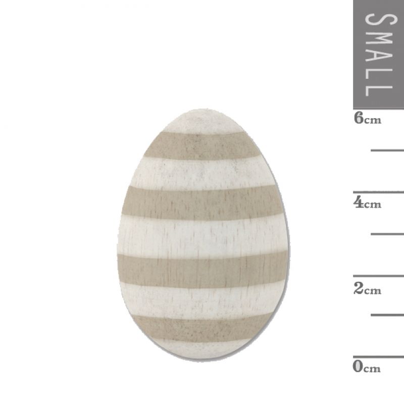 Wooden egg-White striped