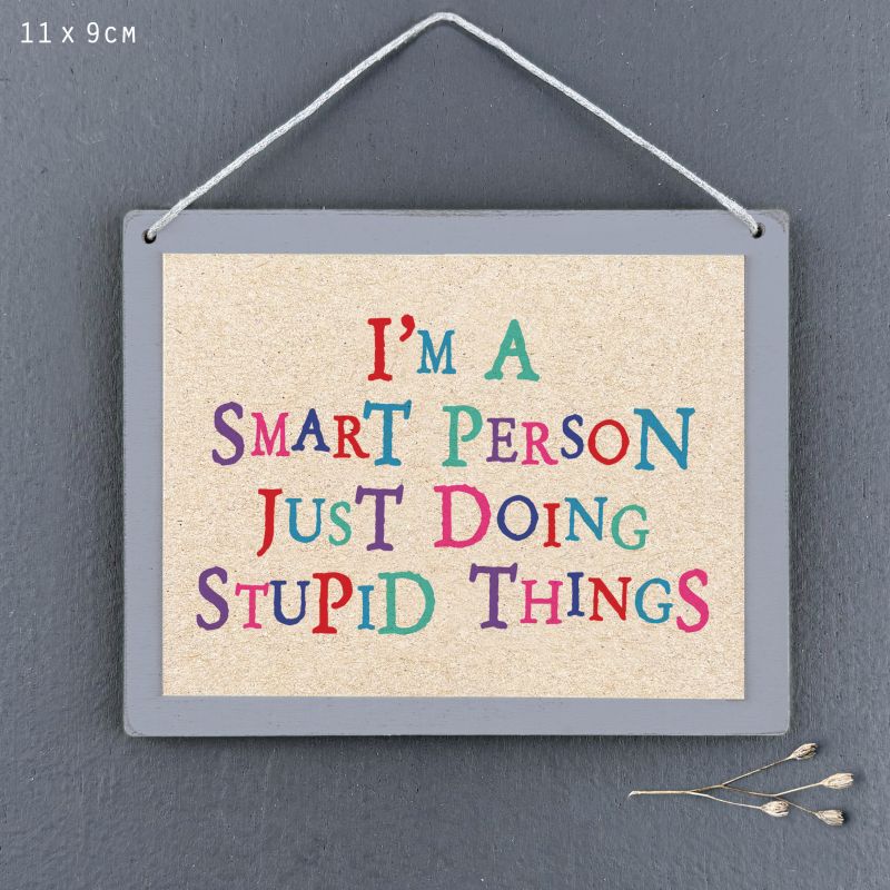 Επιγραφή-Smart person just doing stupid things 9x11,5εκ.