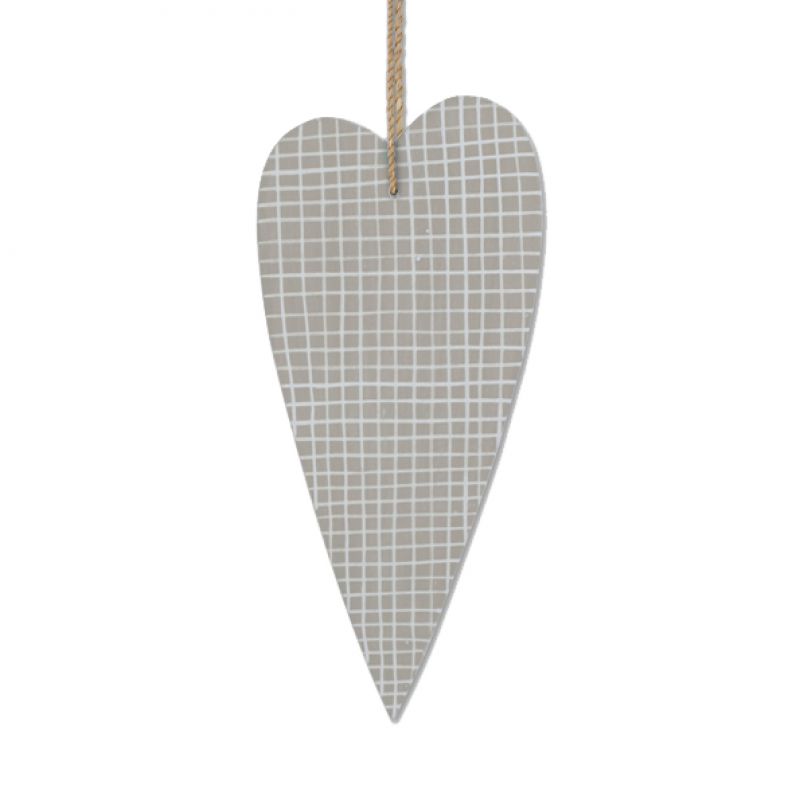 Long lined heart-Grey