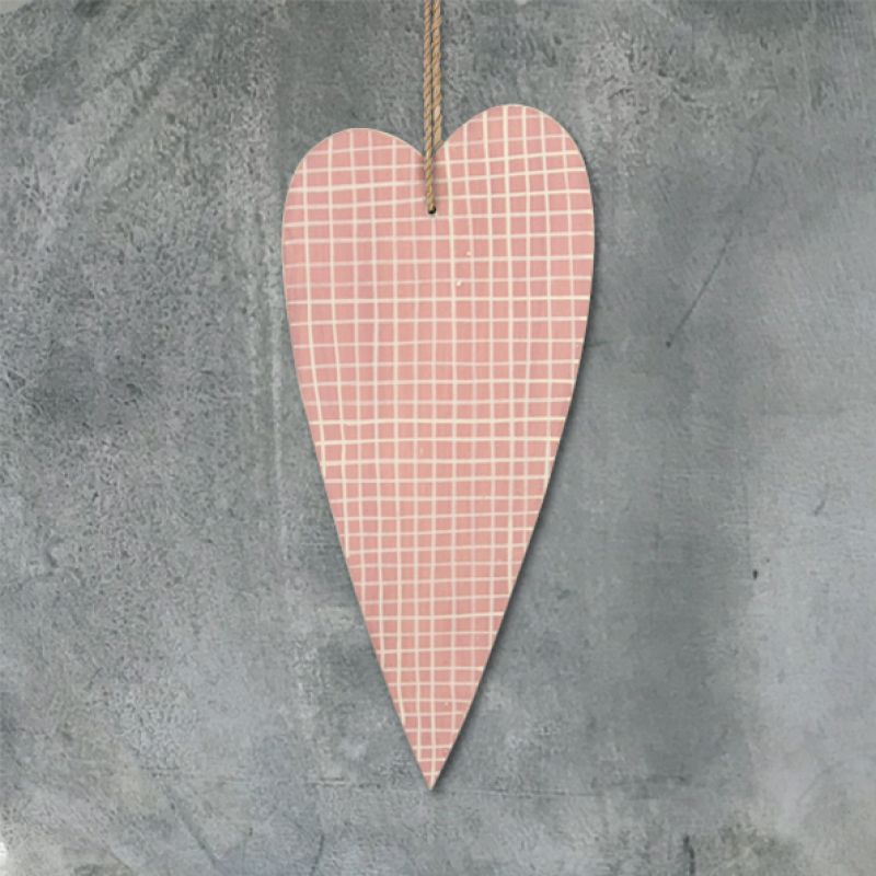 Long lined heart-Pink