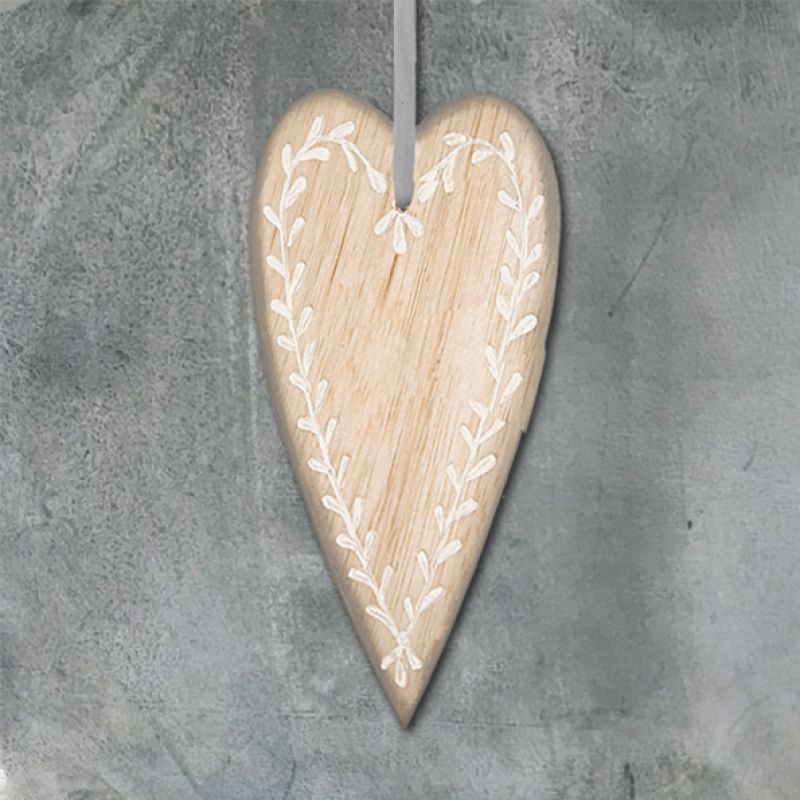 Long leaf heart – Cream (16 x 9cm)