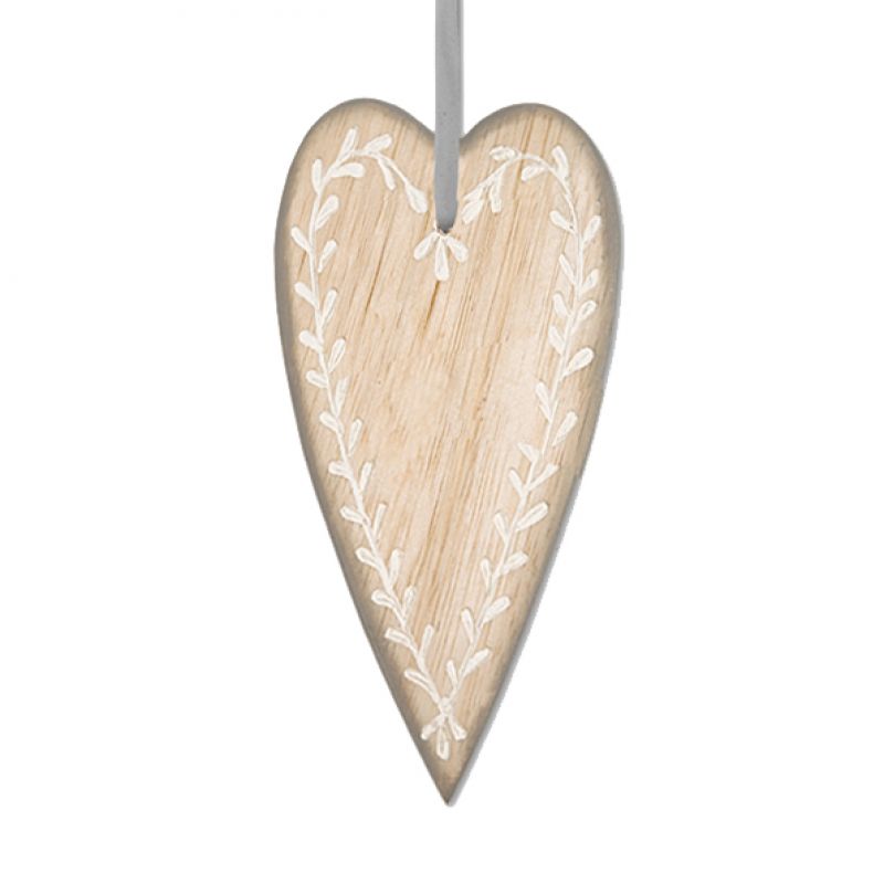 Long leaf heart – Cream (16 x 9cm)