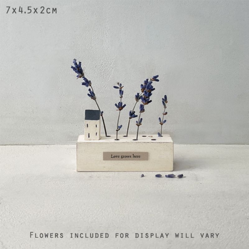 Βάση για λουλούδια με σπίτι 4,5x7εκ.-Love grows here