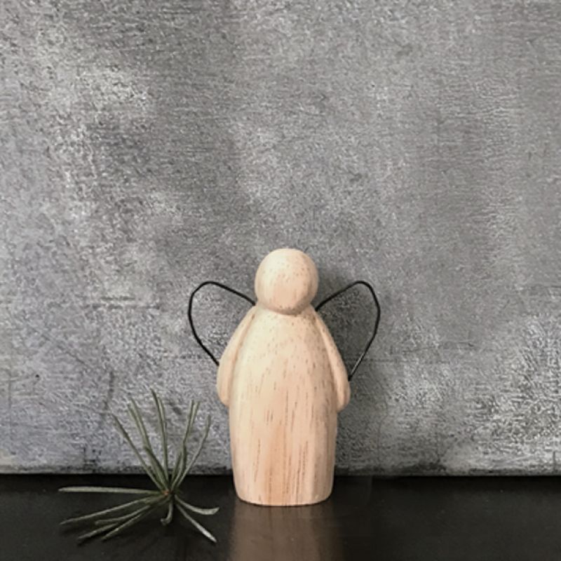 Wooden angel-Small natural