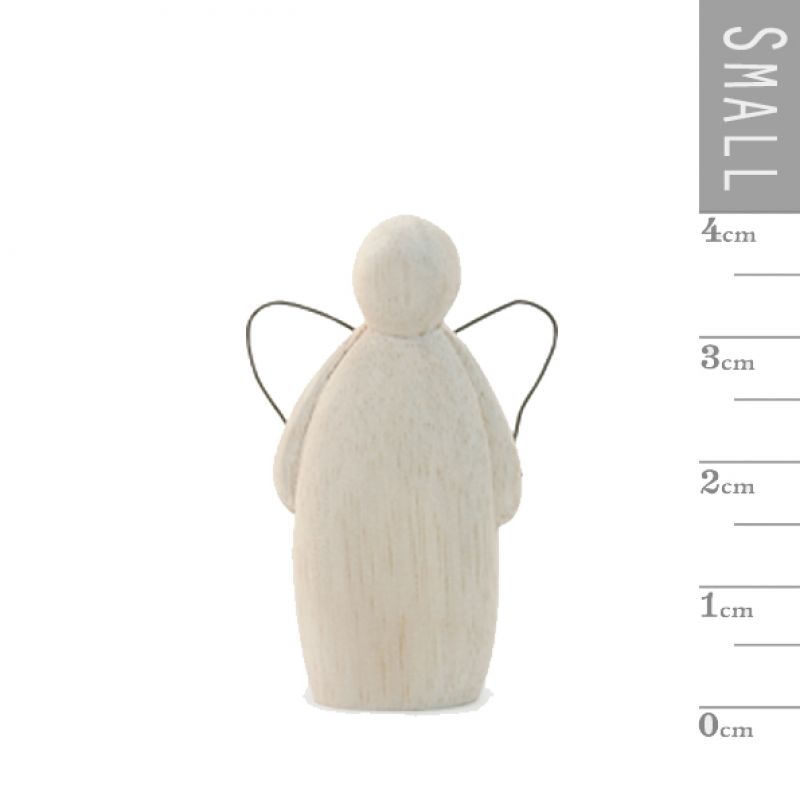 Wooden angel-Small natural
