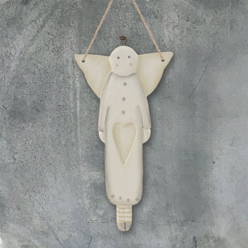 Wood hanging angel decoration