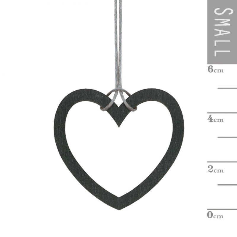 Little hanging outline heart-Black