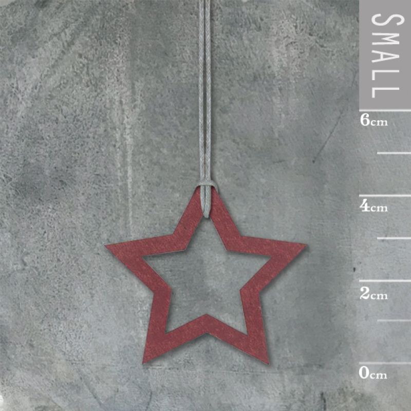 Little outline star - Red