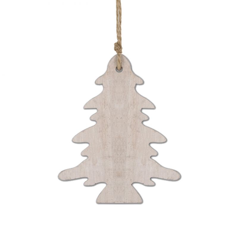 Hanging wooden fir tree - Natural / medium