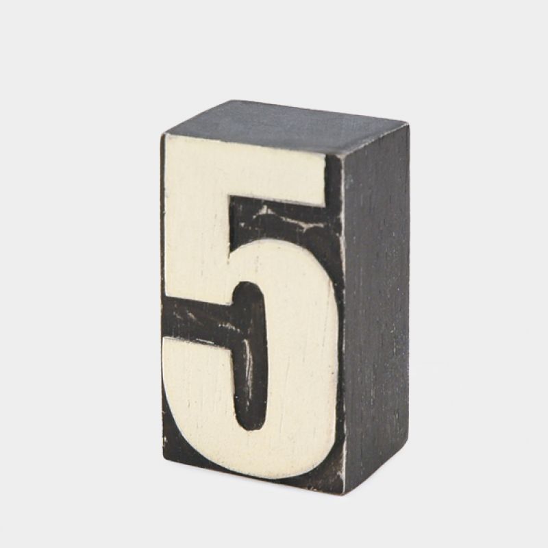 Wood block number - 5